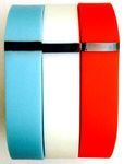 ! Set 3 Colors Large L 1pc White 1pc Light Blue 1pc Red (Tangerine) Replacement Bands + 1pc Free Large Grey Band With Clasp for Fitbit FLEX Only /No tracker/ Wireless Activity Bracelet Sport Wristband Fit Bit Flex Bracelet Sport Arm Band Armband