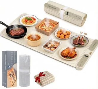 Large Food Warming Mat,Electric Warming Tray with 9 Gear Temperature Controlled and 6 Gear Timed,Auto Shut-Off,8S Full Surface Heating,Rollable & Portable Heating Tray for Party (Beige)