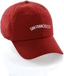 Daxton USA Cities Baseball Dad Hat Cap Cotton Unstructure Low Profile Strapback - San Francisco Red White