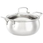 Amazon Brand - Solimo Triply Casserole 20 cm with SS lid- 3L