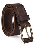 Timberland Men's Casual Leather Belt Classic Men Belt Everyday Belts, Dark Brown, 46