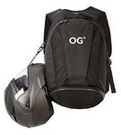 OG Original EZ-Rider PRO Motorcycle Backpack Black Expandable 28-35L, Motorbike Helmet Bag, Helmet Strap, Waterproof, Laptop Rucksack, Reflective (White Logo)