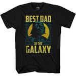 Darth Vader Best Dad in The Galaxy Fathers Day Adult Tee Graphic T-Shirt for Men Tshirt (Black, Small)