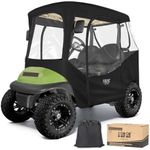 10L0L 2 Passenger Golf Cart Enclosure for Club Car DS & Precedent,Waterproof 600D Rain Cover,with Side Mirror Opening,Transparent Tail Light Panel,Foldable Door,Windshield,4-Sided Clear Windows