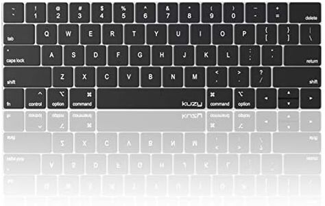 Kuzy Compatible with MacBook Pro Keyboard Cover with Touch Bar for 13 and 15 inch 2019 2018 2017 2016 Model A2159, A1989, A1990, A1706, A1707 Silicone Skin Protector, Oxy Black