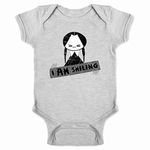 Pop Threads I AM Smiling Funny Goth Halloween Baby Toddler Kids Girl Boy T-Shirt, Infant | Gray, 24 Months