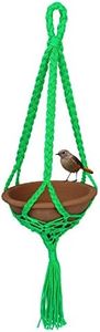Jainsons Pet Products Bird Hanging Feeder – Earthenware Food & Water Bowl for Birds – Indoor & Outdoor Feeding Bowl for Home, Balcony, and Garden – 21x21x80 cm (Green)