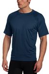 Kanu Surf Men's Big Extended-Size UPF 50+ Solid Rashguard Swim Shirt, Navy, 5X