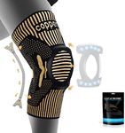 Professional Copper Knee Brace(New Version) - Knee Compression Sleeve Support for Men Women with Patella Gel Pad & Side Stabilizers, Medical Grade Knee Sleeves Knee Braces for Knee Pain,Meniscus Tear,Arthritis,Running,ACL,Workout