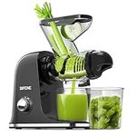 SiFENE Quiet Cold Press Juicer Machine, Compact Single Serve Slow Masticating Juicer, High-Yield Vegetable and Fruit Juice Maker, Easy to Clean, BPA-Free, Black
