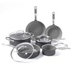 GreenPan CC000126-001 Chatham 10 Piece Cookware Set, Aluminium, Grey