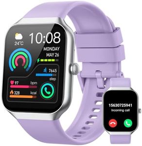 Montre Connectée Femme Homme, 1.96" HD Smartwatch avec Appel Bluetooth, Montre Connectee Etanche IP68, 113+ Sportifs/Podometre/Fréquence Cardiaque/Sommeil, Montre Intelligente pour Android iOS, Violet
