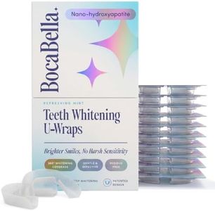 Boca Bella Teeth Whitening U-Wraps – 10 Treatments – 15% Hydrogen Peroxide, Enamel-Safe, No Harsh Sensitivity – Patented Strip Design with Aloe, Calendula & Peppermint – Fast, Even Whitening