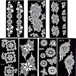 glaryyears 7 Sheets Flower Pendant Henna Tattoo Stencil Temporary Hollow DIY Drawing Body Makeup