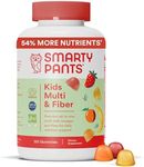 SmartyPants Kids Multivitamin Gummies and Fiber Supplement: Omega 3 Fish Oil (EPA/DHA), Vitamin D3, C, Vitamin B12, B6, Vitamin A, Zinc, Fiber Gummies, Three Fruit Flavors, 120 Count (30 Day Supply)