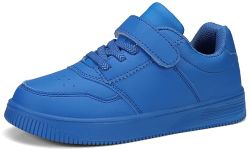 Shoful Toddler Trainers for Boys Kids Running Shoes Fashion Lightweight Walking Slip On Shoes Blue Size 8