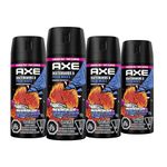 AXE Deodorant Body Spray Skateboard & Fresh Roses 48H High Definition Scent 113 g (Pack of 4)