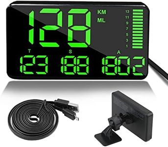 KingNeed Original Universal GPS Head Up Display Speedometer Odometer Car Digital Speed Display MPH Over Speeding Alarm Car Clock for All Vehicles C60/C60S/C80/C90 (C90)