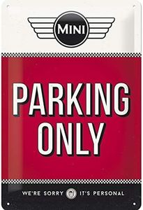 Nostalgic-Art Retro Tin Sign – Mini – Parking Only Red – Gift idea for Cooper Fans, Metal Plaque, 20 x 30 cm