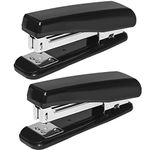 JIKIOU Basics Stapler 2 Pack for Office or Desk, 20 Sheet Capacity, Non-Slip, Without Staples, Black