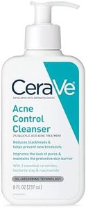 CeraVe Acne Treatment Face Wash | Salicylic Acid Cleanser with Purifying Clay, Niacinamide, and Ceramides | Pore Control and Blackhead Remover | 8 Ounce