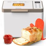 Karinear Bread Maker, Upgrade 20 Function Bread Machine with Gloves, 15 H Timer & 20 Preset Function, 2LB Stainless Steel Bread Maker Machine with 3 Loaf Sizes 3 Crust Colors