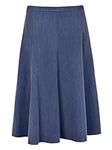 Zaif & Hari Womens 8 Panel Skirt Ladies Skirts Elasticated Waist 27 Inch Length Flared Skater Skirt Long Skirts for Women Plus Size 8-22 (Denim,22)