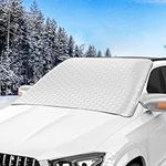 Mokani Windscreen Covers Frost, Car Windscreen Cover for Winter, Magnetic Car Windshield Cover Car Snow Cover, Snow Ice Frost Sun Dust Water Protective Front Window Cover for Cars SUVs (145x113cm)