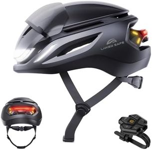 Ultra Smart E-Bike Helmet, NTA8776 / CPSC 1203 / CE EN1078 Certified, Magnetic Visor, Customizable Front and Back LED Lights with Turn Signals, 360° Visibility, Cycling Helmet for Adults (Black, M)