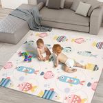 kidoola Reversible Large Baby Play Mat | Soft Playmat for Baby's Crawling, Tummy Time | Thick Floor Mats for Children, Toddlers & Babies | Play Mats for Floor in Bedroom, Nursery & Playroom (Style 3)