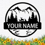 Dyoart, Personalized Metal Signs | Metal Name Sign | Family Name Sign | Metal Wall Art | Custom Signs Outdoor Metal | Wedding or Anniversary Name Sign | Mountain Design | Personalized Camping Gifts