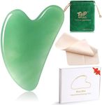 Gua Sha Facial Tool, Natural Jade Stone Guasha Face Scraping Massager for Promotes Blood Flow Prevents Wrinkles Removes Toxins