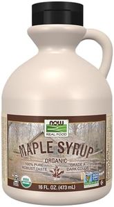 NOW Foods, Certified Organic Maple Syrup, Grade A Dark Color, Certified Non-GMO, Pure, Robust Taste, 16-Ounce