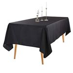 Ascoza 6pack 60x102 Inch Black Rectangular Tablecloth 6 Feet Table Cloth in Polyester Fabric for Wedding/Banquet/Restaurant/Parties