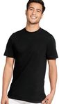 Jockey Men's Undershirt Made in America 100% Cotton Crew Neck T-Shirt - 2 Pack, Black, M