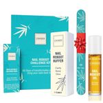 Onsen Secret Japanese Nail File Buffer and Shine Kit - Professional Nail File, 3-Way Nail Buffer Block w/Free Replacement Pads & Nail Strengthening Reboot Oil for Healthy Nails, Nail Reboot Kit, 1pk