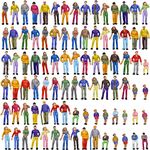 P75W 100PCS 1:75 Painted Figures for Model Trains OO scale sitting and standing people for miniature scenes New