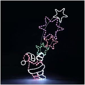 Christmas Lights Santa and Star Motif 10M LED Rope Light Fairy Xmas Decor for Holiday New Year Wedding Party Gardens Lawns Patios Indoor Outdoor