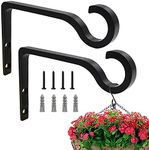 Hanging Plant Bracket, 2 Pack 6 inches Plant Hangers Heavy Duty Metal Plant Hooks for Flowers Baskets Plants Bird Feeder Lantern Wind Chimes Wall Sconces Light Fixtures, Up to 60 Lbs Weight Capacity