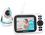 HelloBaby Baby Monitor with 3.2'' IPS Screen - Baby Camera Monitor with Remote Pan-Tilt-Zoom Camera No WiFi, Infrared Night Vision, 1000ft Wireless Connection