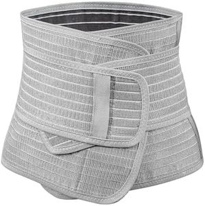 haakaa Postpartum Belly Band, Postpartum Belly Wrap Back Support, Natural Delivery & C Section Recovery Band Waist Shaper, M Grey