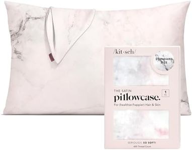 Kitsch Satin Pillowcase with Zipper for Hair & Skin, Softer Than Silk Pillow Cases Queen, Smooth Pillow Covers, Machine Washable, Wrinkle-Free, Cooling Satin Pillow Cases Standard Size 19"x26", Marble