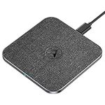 AGPTEK Wireless Charger, 15W Wireless Charging Pad for Samsung S24/S23/S22/S21/S20/S10/Z Flip 3/4/5, Compatible with iPhone 15/14/13/12/11/10/XR/XS, Google Pixel 5/6/7/8, AirPods, Qi-Certified, Black