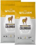 COLOMBIAN Whole Bean Organic Coffee | Light-Medium Roast | | Specialty Grade, Espresso Machines, Grinder | Sustainably Roasted in Canada |Café William | Colombien Biologique en grains – 650 g resealable bag (pack of 2)