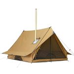 Camping Hot Tent Stove Tent Wall Tent, POMOLY CHALET 70 Pro Portable Cabin Tent with Stove Jack and Two Tent Poles for 1-2 Person Hiking, Hunting, Backpacking | 2024