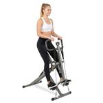 Sunny Health & Fitness Row-N-Ride PRO, Full Body Combo Squat Machine with Resistance Band, Easy Setup Ab Workout Exercise Equipment for Home, Whole Body Cardio - SF-A020052