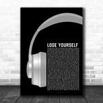 Lose Yourself Grey Headphones Song Lyric Quote Music Poster Print