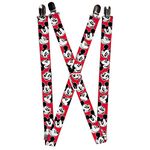 Buckle-Down Suspenders-Mickey Mouse Expressions Red/Black/White, Red/Black/White, 3.5" x 2.5"