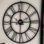 Vintage Clock Iron Abstract Analog Wall Clock (55 Cm, Black)