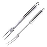 Begatter Meat Forks, Two Prong Large Forks for Cooking Kitchen Carving Serving BBQ Grilling, Stainless Steel, 13.3 Inch Long, 2 PCS